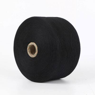 Black Cotton Yarn ne5s Regenerated Cotton Polyester Mixed Yarn Gloves Carded Knitting Yarn