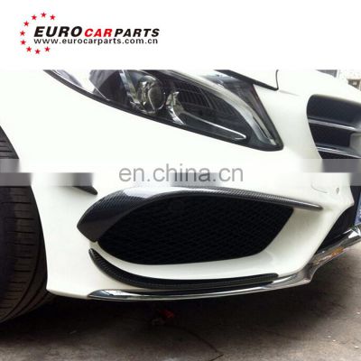 Carbon finber front bumper canard for C class w205 carbon front bumper fins Carbon fiber decoration parts for w205 C63 2017 2016