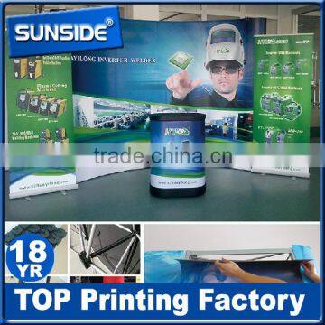 tension fabric display back drop stand curve pop up banner for trade show display-qt