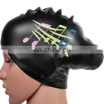 Wholesale Long Hair Swimming Cap Women Extra Large Silicone Waterproof Girls Swim Pool Hat Equipment Professional Diving Caps