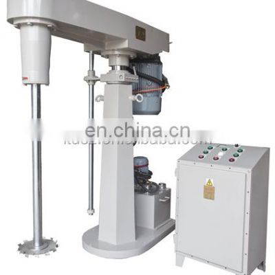 China good quality single shaft hydraulic lifting paint color mixing machine with tank arm clamp