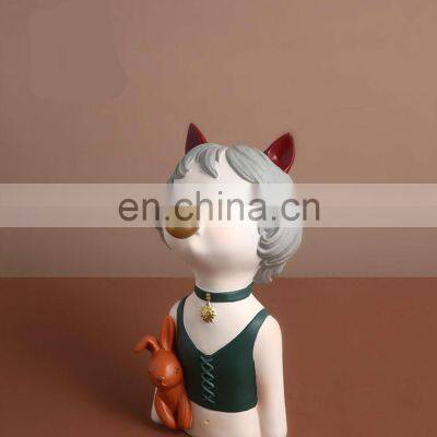 Nordic Light Luxury Cute Bubble Girl Resin Ornaments