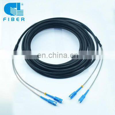 outdoor fiber patch cord single mode 2core ftth drop cable assembly PDLC/DLC connector ftta jumper cable