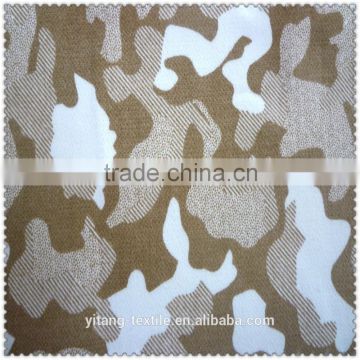 yellow camouflage printed brushed fabric