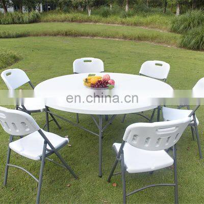High Quality Round Dining Room Table Outdoor Camping Wedding Party Hire Plastic Folding Portable Picnic Table photo-5