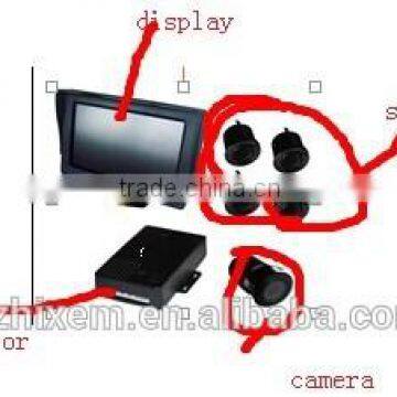 TFT006-4S Rearviem Parking Sensor Full Kit Camera TFT-4S 4.3'' inch Monitor Rear-view video parking sensor system