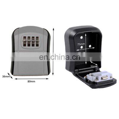 Hot Sale Small Metal Lock Box Wall Mount 4 Digit Key Storage Box Cabinet Security Safes Combination Heavy Lock