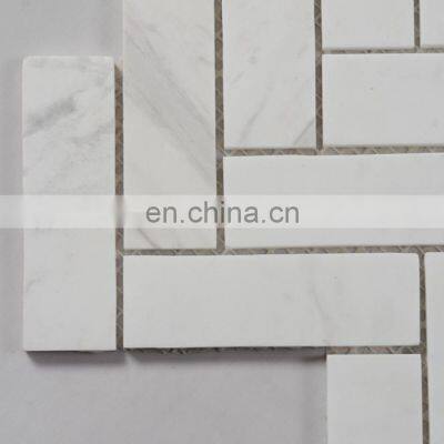 Cheap Carrara Chevron Marble Bathroom Herringbone Floor Tile Mosaic Tiles Medallion Dubai