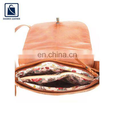 Anthracite Fitting Elegant Design Luxury Wholesale Flap Closure Type Genuine Leather Women Sling Bag Manufacturer