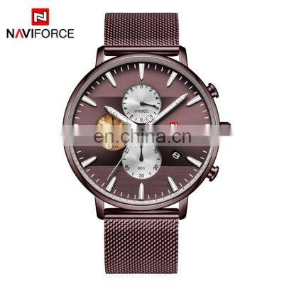 NAVIFORCE NF9169 Men Quartz Watch Simple Luxury Fashion Waterproof Mesh Watches For Mens On Sale photo-2