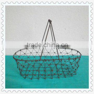 handmade oval shape wire hanging baskets wholesale