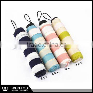 Wholesale Navy Sun Umbrella Folding Striped Umbrella