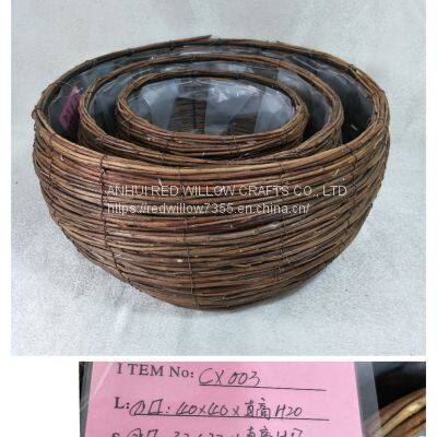 Outdoor Decorative Willow Basket Willow Garden Basket for Plant photo-2