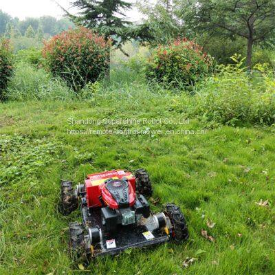 remote control hillside mower, China tracked robot mower price, radio control lawn mower for sale