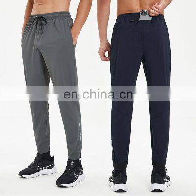 Ice Silk Cool High Stretch Quick Dry Elastic Waistband Drawstring Casual Sports Fitness Gym Active Jogging Pocket Pants For Men