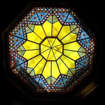 Printed Stained Glass Dome Handcrafted Dia. 4300mm Classique Stained Art Glass Dome Ceiling Tiffany Stained Glass Dome Ceiling