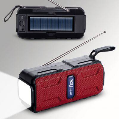 Desktop Portable Outdoor Music Player Rechargeable Solar Charging Speakers with Flashlight FM AM Radio Wireless Speaker