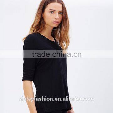 Black women fashion OEM custom made t shirt design cotton t shirt TS045