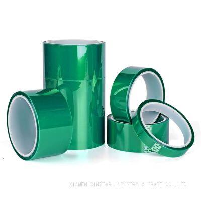 Factory Manufacture High Temperature Green Polyester High Temperature Heat Masking PET Silicone Tape
