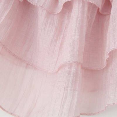 New Spring 2025 Women's Cross Border 3D Flower Folded Texture Ruffle Edge Dress From Europe and America photo-3