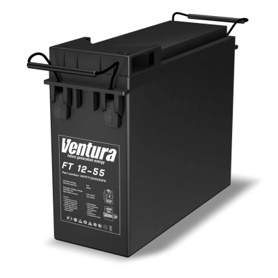 VENTURA FT 12-55 герметизированный свинцовый аккумулятор, болт M6, сертификат для дорожного, морского и воздушного транспорта, сертификат упаковки опасных грузов
