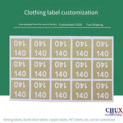 Printed Clothing Stickers, Size Label Design for Garment Factories, Custom - Made for Foreign Trade, Chuxian photo-5