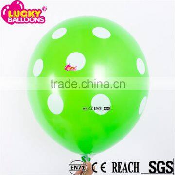 100% Latex Material and Everyday Festival Balloon polka dots green