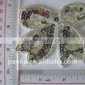 Handmade Bead and Sequine Sew on Patch Beaded Applique