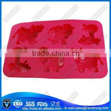 Kitchen tools cow shaped fondant silicone mold with 6 holes