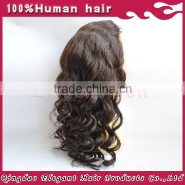 Peruvian Remy Hair 130% density Natural Color Body Wave Silk Base Full Lace Wig