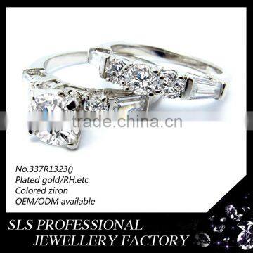A51R2113----925 Silver Jewelry Saudi Jewelry White Gold Engagement Couple Rings photo-4