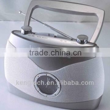 Double Speaker Portable AM/FM Radio With Bass Boost