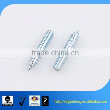 blue zinc coated wood furniture double sided screw