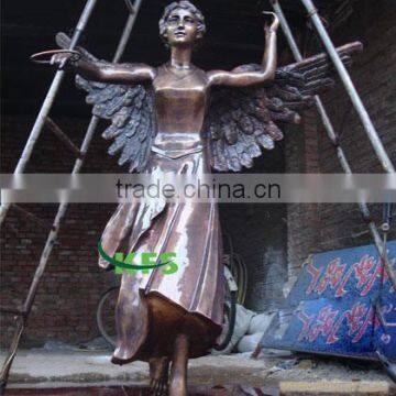 Bronze winged angel modern statue