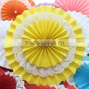 Party Supply Wedding Decor Paper Flowers Double Layers Ceiling Fan