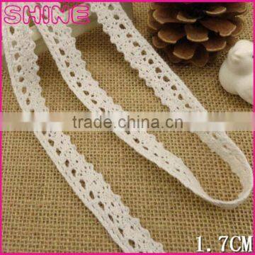 Stock Manufacturer DIY Design 0.69" Warp Knitting White Dress Lace Cotton