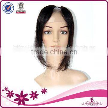 brazilian virgin hair u part wig 100% handmade by skilled worker sillky straight natural color