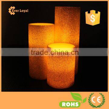 LED Bar Candle Light Traditional Pillar Paraffin LED Candle Glitter Decorative Candles