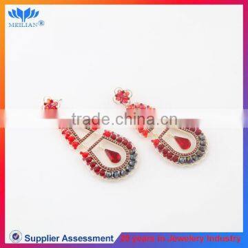 Newest design colorful crystal dangler earrings for women