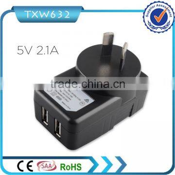 Multiple Dual USB wall charger 5V 2.1A usb wall charger