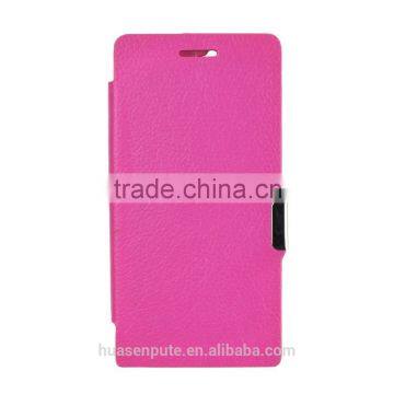 Lichee Pattern Leather Case Flip Cover for Huawei Ascend P7 Mini