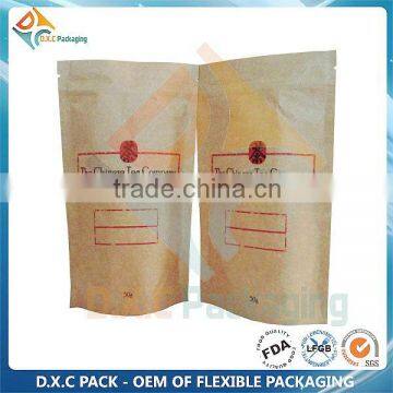 Eco Friendly Zip Lock Tear Notch Brown Paper Food Packaging photo-6