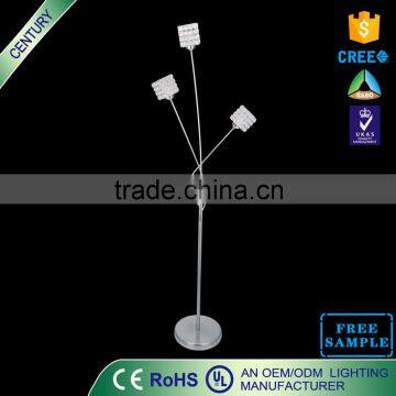 Free sample 24w metal crystal chandelier modern tripod floor lamp for home