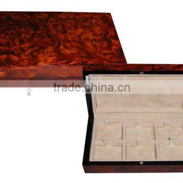 Burl wood 6 pair wooden exquisite cufflink box