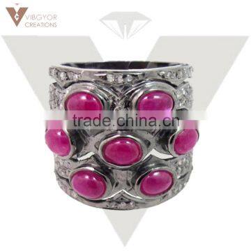 Ruby Gemstone Sterling Silver Ring Women New Top Design Ring Jewelry Natural Gemstone Ring Wholesale Jewelry