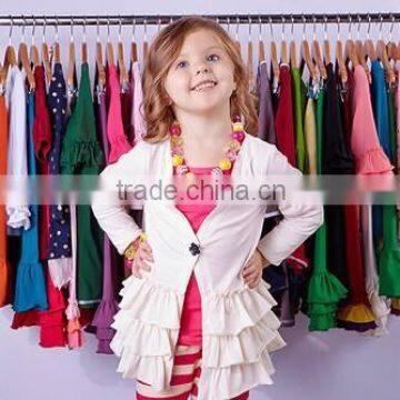 Stylish Long Sleeve Ruffled Children Cardigan Buttonless Girls Cardigan photo-6