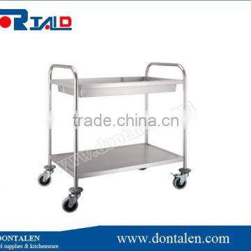 2 Tier Rolling Trolley Kitchen Serving Utilty Diner Restaurant Food Service Cart