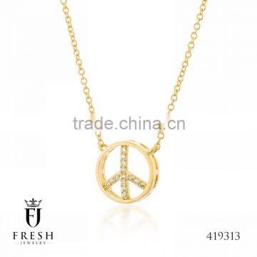 Fashion Gold Plated Necklace - 419313 , Wholesale Gold Plated Jewellery, Gold Plated Jewellery Manufacturer, CZ Cubic Zircon AAA