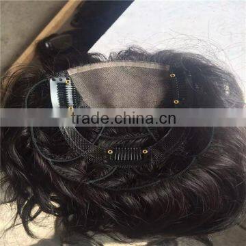 Natural Straight Russian Human Hair Silk Top Topper