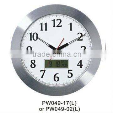 digital display calendar and analog metal wall clock